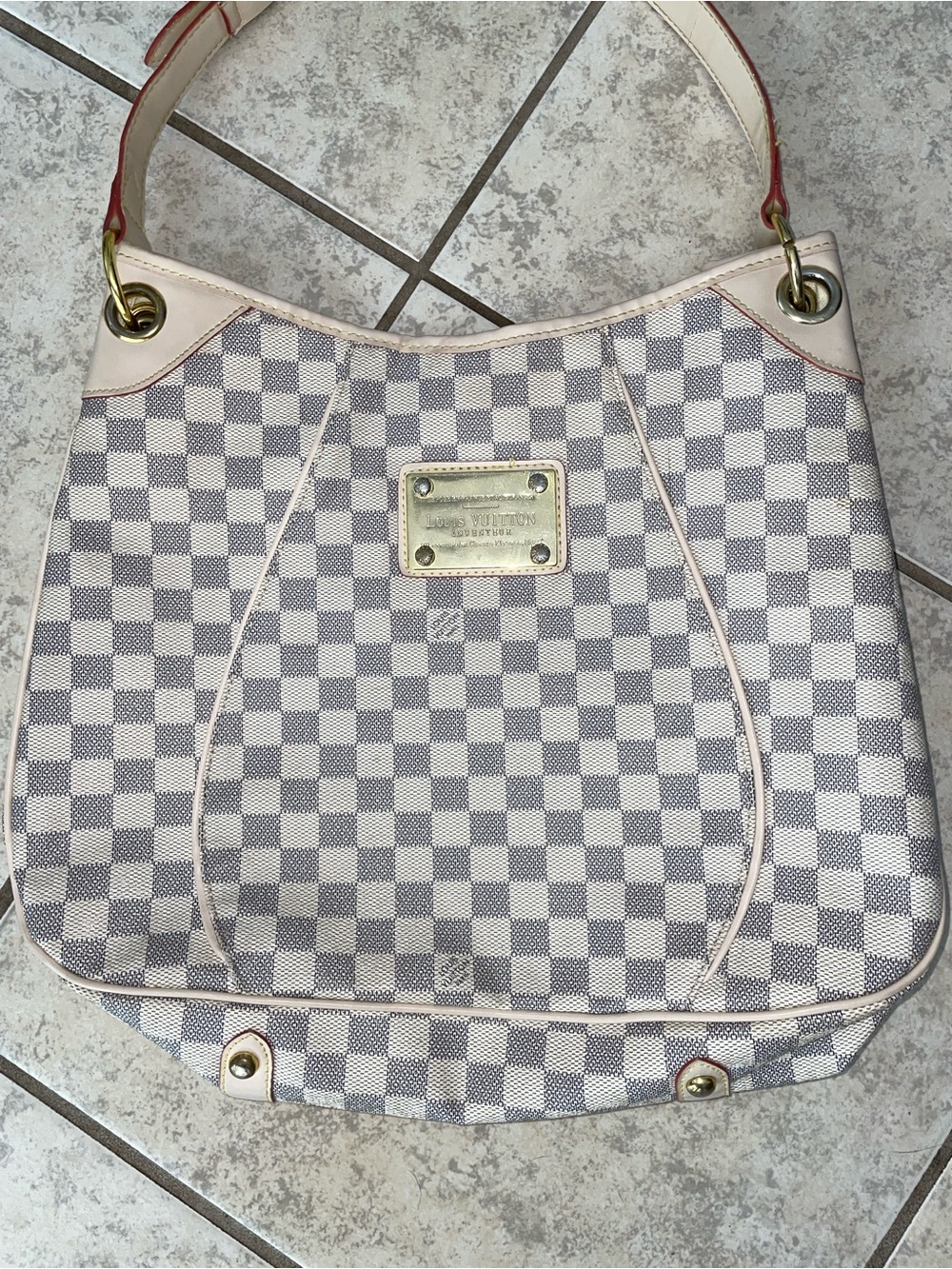Lookalike  Checked  Shoulder handBag Gold Plaque purse